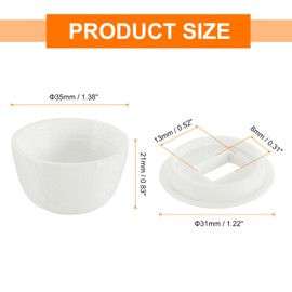 QUARKZMAN 4 Stück Toilettenbolzenkappen, 21mm/0,83" Kunststoff-Push-On-Toiletten-Sitzbodenbolzenkappen, Universelle Bodenbolzenkappen mit Unterlegscheiben, Weiß