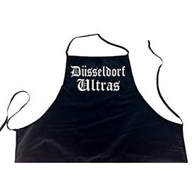 ShirtShop-Saar Düsseldorf Ultras; Cities Apron (Bib Apron – Barbecue, Cooking, Work Wear, Cooking Apron), Black