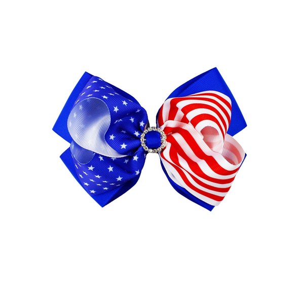 JustMyDress Flag Hairpin Hair Clips with Bowknot Hair Ribbon Bow