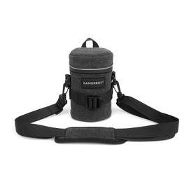 XAMOREST Camera Lens Case Lens Canvas Bag Compatible with Canon EF 18-135MM/EF-S 15-85MM/EF 24-70MM F4L, Nikon AF-S 18-140MM/AF-S 85MM F/1.8G/AF 70-300MM Below 3.35" x 5.71"(D x L)