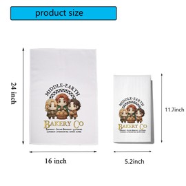 FUNYSO LOTR Inspired Gift Hobbit Gift Second Breakfast Club Gift Book Lovers Literature Gift Middle Earth Bakery Kitchen Towel (Middle Earth UK)