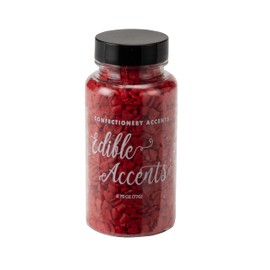 EDIBLE ACCENTS RED HEARTS- Gluten-free, Egg Free, Nuts Free, Kosher, Sprinkle Medley Mix, For Baking, Decorating, Cookies, Cupcakes, Cakes, Topping, Jimmies, Sugar Shapes