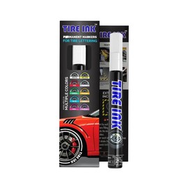 Tire Ink White Tire Paint Pen - Waterproof Permanent Paint pens for Car Wheels Lettering | Car Wash Safe and Durable | Made in Japan (Pack of 1)