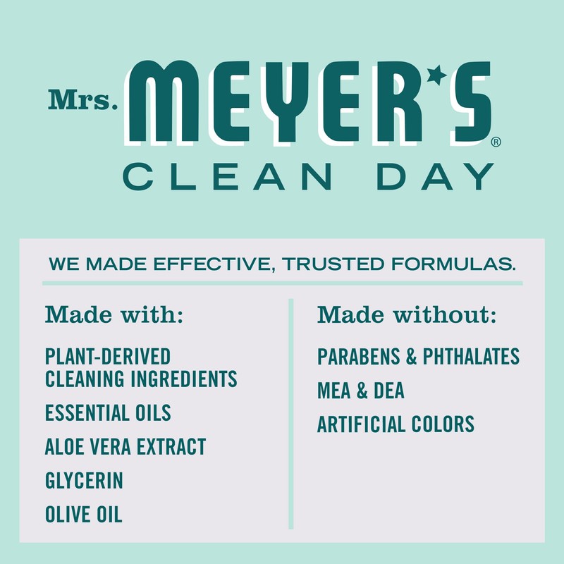 Mrs. Meyer's Clean Day Liquid Hand Soap, Cruelty Free and