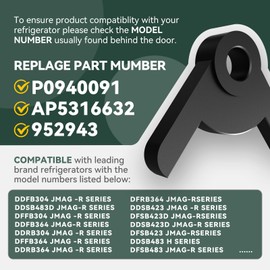 ISDOHS Refrigerator Door Stop Bushing PD940091 044372-000 – Compatible with JMAG-R, H Series, and More – Alloy Steel Construction (Black)