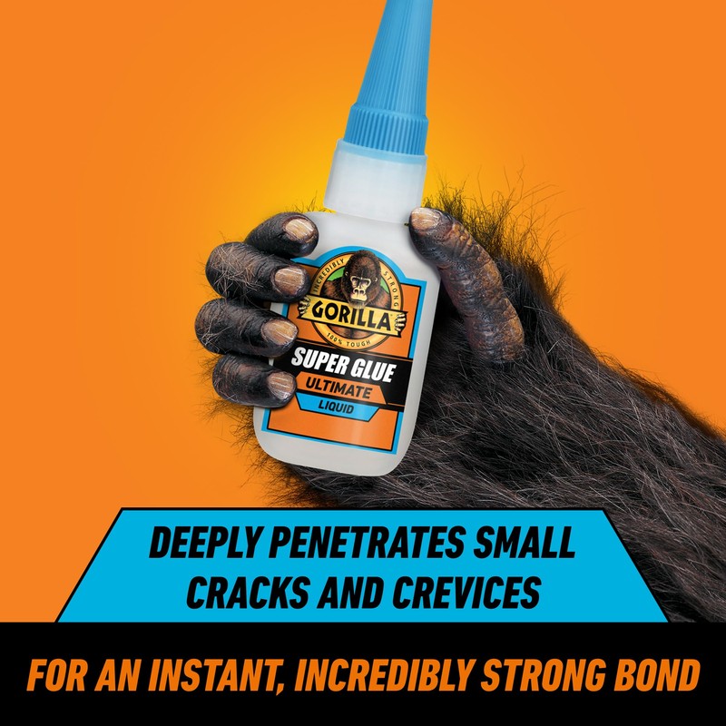 Gorilla Ultimate Super Glue, Clear Glue, 15 Grams (Pack of