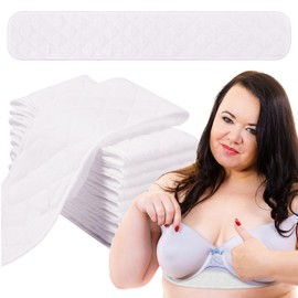 SATINIOR 10 Pcs Cotton Bra Liners Rectangle Under Bra Pads 3 Layer Bra Sweat Liners for Women Sweating Supplies (White, Medium)
