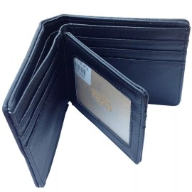 #1 Royal West Mens Wallet Western Bifold Style W070-30 Cross Praying Cowboy Ostrich Black