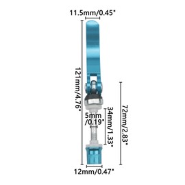 Unxuey Blue 10pcs Set M6 × 65mm Bike Quick Release Seatpost Clamp Bicycle Seat Bolt Tube Lengthen Lock Nut Saddle