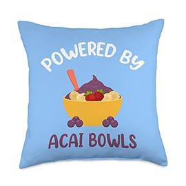 Powered by Acai Bowls Brazilian Smoothie Throw Pillow