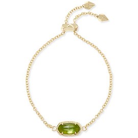 Kendra Scott Elaina Link Chain Bracelet for Women, Dainty Fashion Jewelry, 14k Gold-Plated Brass, Peridot Illusion