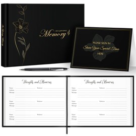 In Loving Memory Funeral Guest Book with Table Sign, Pen & Box