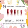 MABKJLF Red Square Winter False Nails with Mistletoe Designs -