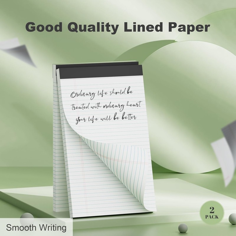 Legal Pads A4 inch Notepad, 2 Pack White Note Pads