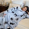 Solaris Wearable Cat Pattern Blanket with Sleeves, Super Soft Warm