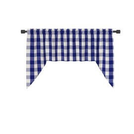 NATUS WEAVER Swags for Kitchen Window Curtain Valance 1 Panel Buffalo Check Swag Classic Country Farmhouse Window Curtain - Navy Blue & White, W 54" x L 36" with a 16" Center Drop