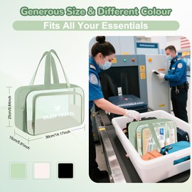 Clear Toiletry Bag Dry Wet Separation, Double Layered PVC Makeup Bag, Portable Travel Wash Bag with Zipper, Large Travel Accessories for Women and Men(Green)