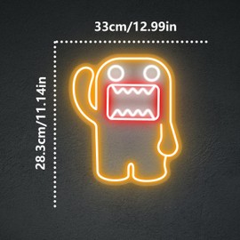 Domo Kun Neon Sign LED Light Decor for Teen Bedrooms, Anime Rooms, Gift for J-Culture Enthusiasts, Kawaii Fans, Funky Home Decor Lovers Playful Japanese Character, Unique Statement Pieces