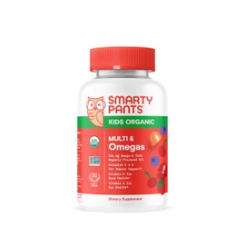 SmartyPants SmartyPants Organic Kids Multivitamin Gummies: Omega 3 (ALA), Vitamin D3, C, Vitamin B12, B6, A, K & Zinc for Immune Support, Biotin, Vegetarian, Three Fruit Flavors, 120 Count (30 Day Supply)