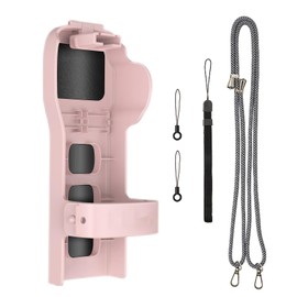 Pocket 3 Cover Case Accessories, DJI Pocket 3 Gimbal Screen Protective Cover, 3 CPL/ND Filter Storage Slots Hanging Rope Hand Rope with Buckle Cute Travel (Pink)