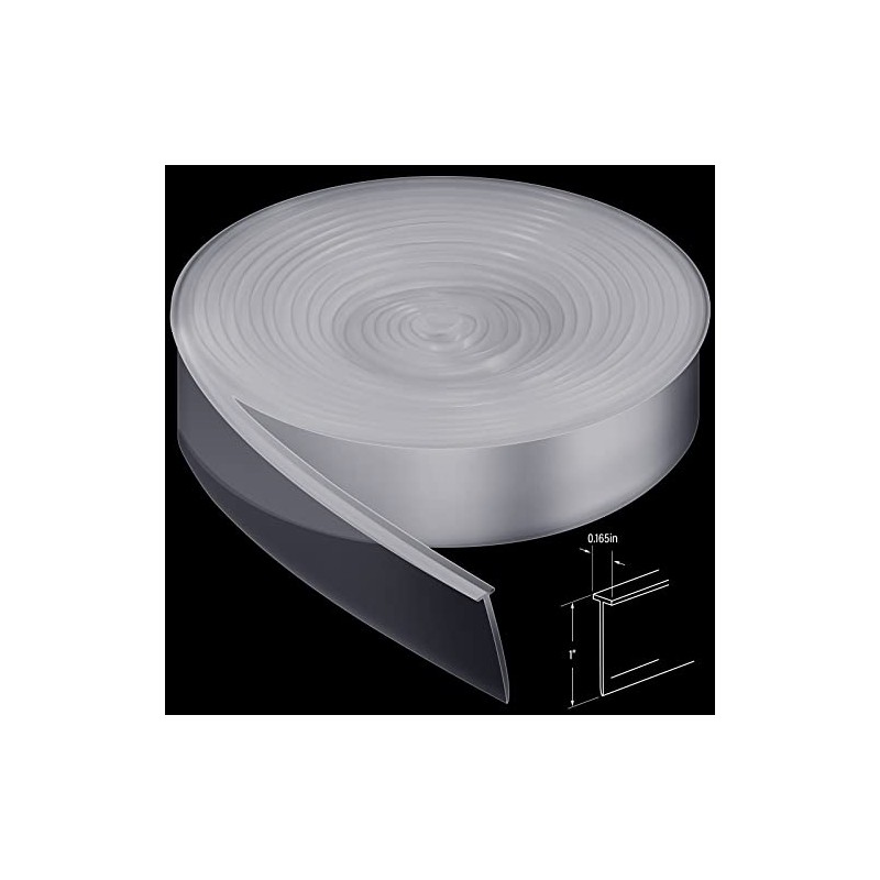 108-Inch Shower Door Bottom Seal Strip - Clear Silicone Replacement
