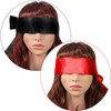 4 Pack Sleeping Mask Satin Eye Mask (Black and Red)