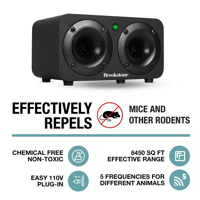 Brookstone Ultrasonic High-Frequency Repeller – Dual Speaker Sound Technology |