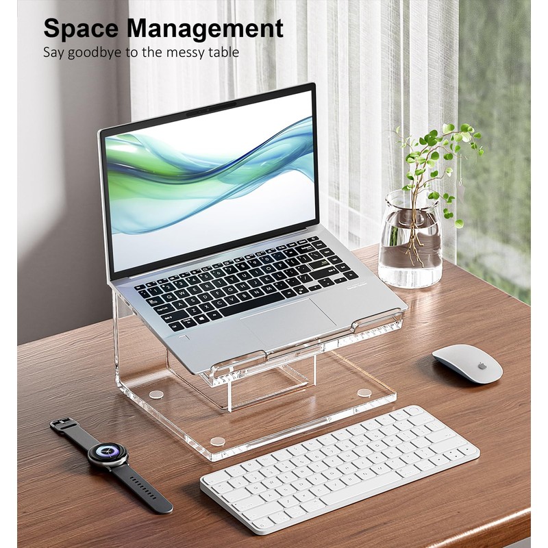 FUCDTEFC Acrylic Laptop Stand for Desk, Laptop Riser for 10-15.6
