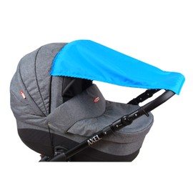BABYLUX Sun Protection for Pushchair, Buggy, Baby Carrycot UV Protection, Roller Blind Function, Universal Sun Canopy, Adjustable (Blue)