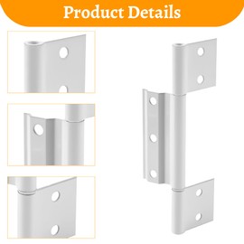 Aocies 3-Pack Matte White Screen Door Hinges, 1/8 Inch Grooved Center Storm Door Hinge Aluminum for Interior Exterior Kitchen Cabinet, Most Screen Doors