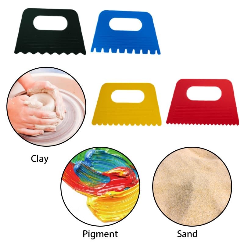 12 Pack Plastic Paint Scraper Texture Art Tools for Texture