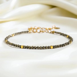 Pyrite Crystal Healing Bracelet Tiny 2mm Beads Meditation Chakra Energy Gift