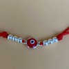 Pulsera ojo turco con plata 925 certificada, protección, en cordón