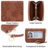 SENDEFN Credit Card Holder Wristlet Woman Wallets RFID Blocking Zipper