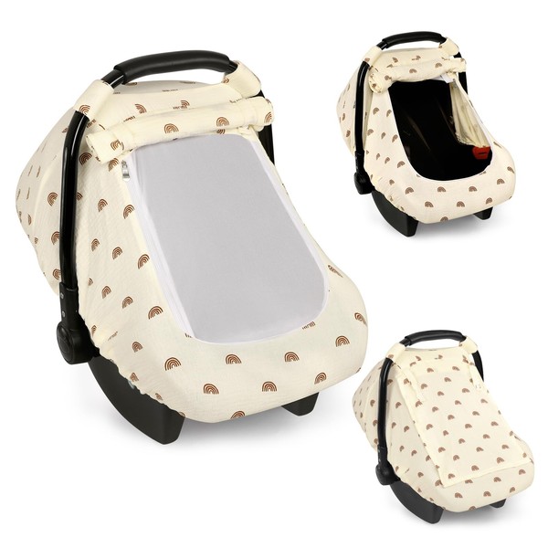 Hooyax Muslin Car Seat Cover Baby - Breathable and Privacy