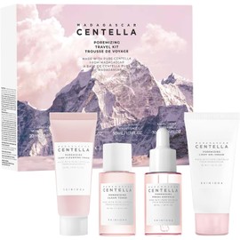 Skin1004 Madagascar Centella Poremizing Travel Kit Set de Viaje con Tónico, Limpiador, Sérum y Crema 4 pzas