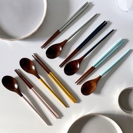 (10x10) Seollem House Kar Premium Natural Wood Solid Wood Lacquer Cutlery Set 5 Colors / (텐바이텐)설렘하우스 카르 고급 우드 천연목 원목 옻칠 수저세트 5color