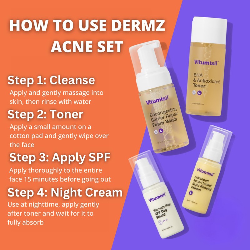 Dermz Acne Treatment - Acne Cream, SPF Face Protection, Face
