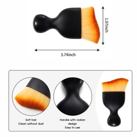 Yungeln 2 Pcs Car Interior Detailing Brush,Auto Interior Dust Brush,Car Dash Cleaning Soft Brush,Universal Car Interior Crevice Brush for Cleaning Panels,Air Vent,Leather,Computer