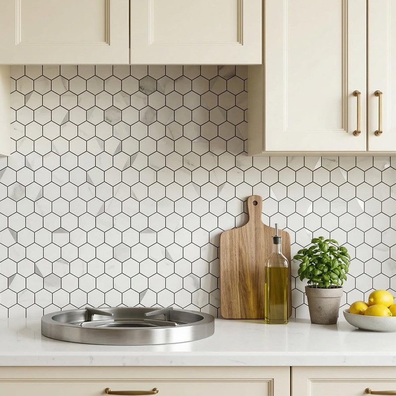 OYASIMI Hexagon Peel and Stick Backsplash for Kitchen Wall,10 Sheets
