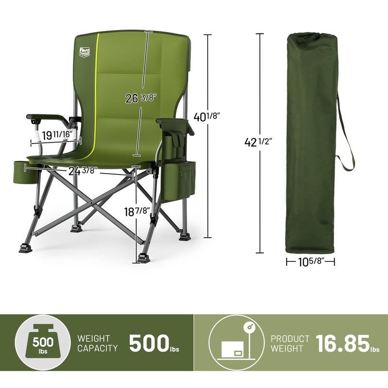 TIMBER RIDGE Oversized Folding Camping Chair High Back Heavy Duty