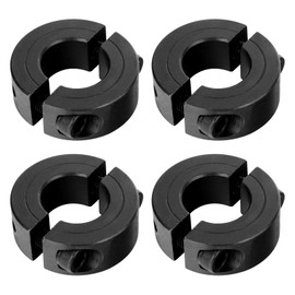 (4-Pack) SINOAXISSPACE Shaft Collar 5/16" Bore, 1045 Steel Double Split Clamp-On Shaft Collars Style, 11/16" OD, 5/16" Thickness, with M4 Set Screws
