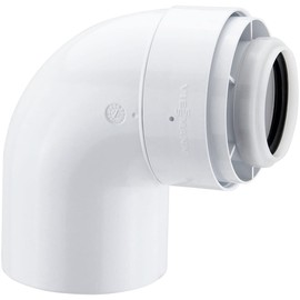 Viessmann 7373226 87 Degree Flue Elbow, White and Black