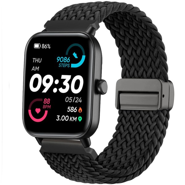 CUNUJIX Magnetic Braided Watch Bands Compatible with Woneligo/Fitpolo Smart Watch