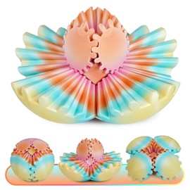 Multicoloured Gear Ball Fidget Toys 3D Printed Gear Sphere Stress Relief Cool Office Desk Toys GearSphere for Anxiety Relaxing Gift for Adults Kids Christmas Easter Birthday(Sunset Mirage,3.3")