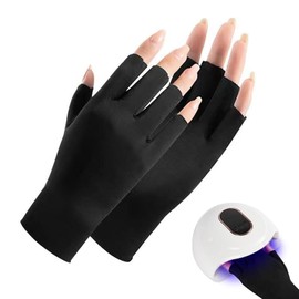 UV Gloves for Gel Nails,Anti UV Gloves for Nail Lamp Light UV Protection Gloves Cotton Fingerless Gloves Gel Manicures Glove UV Gloves for Nail Art Skin Care Protecting Hands from UV Light Harm