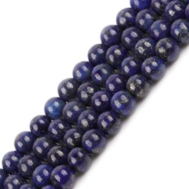 GEM-Inside Natural A Grade 4mm Blue Lapis Lazuli Round Gemstone Semi Precious Loose Beads for Jewellery Making 15''