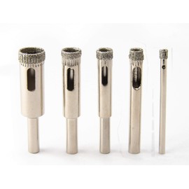 VCT 5PCS 5/32" - 1/2" Diamond Coated Hole Saw Drill Bits for Glass Ceramic Tile Marble Rock Porcelain