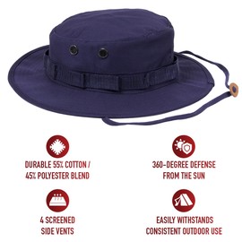 Rothco Boonie Hat - Defensa Solar definitiva para Aventuras al Aire última intervensión, Azul Marino, 7 3/4
