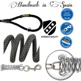 Dog Leash Shock Absorber Anti Pull Dog Leash for Medium Large Dogs 120cm Black